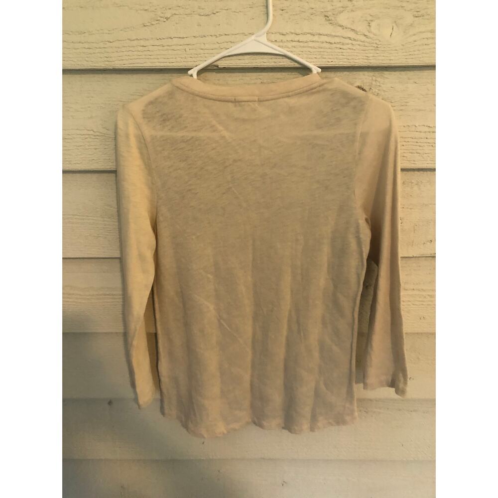 J.Crew Small Cream Black Embroidered Floral Long Sleeve Top - Picture 4 of 4